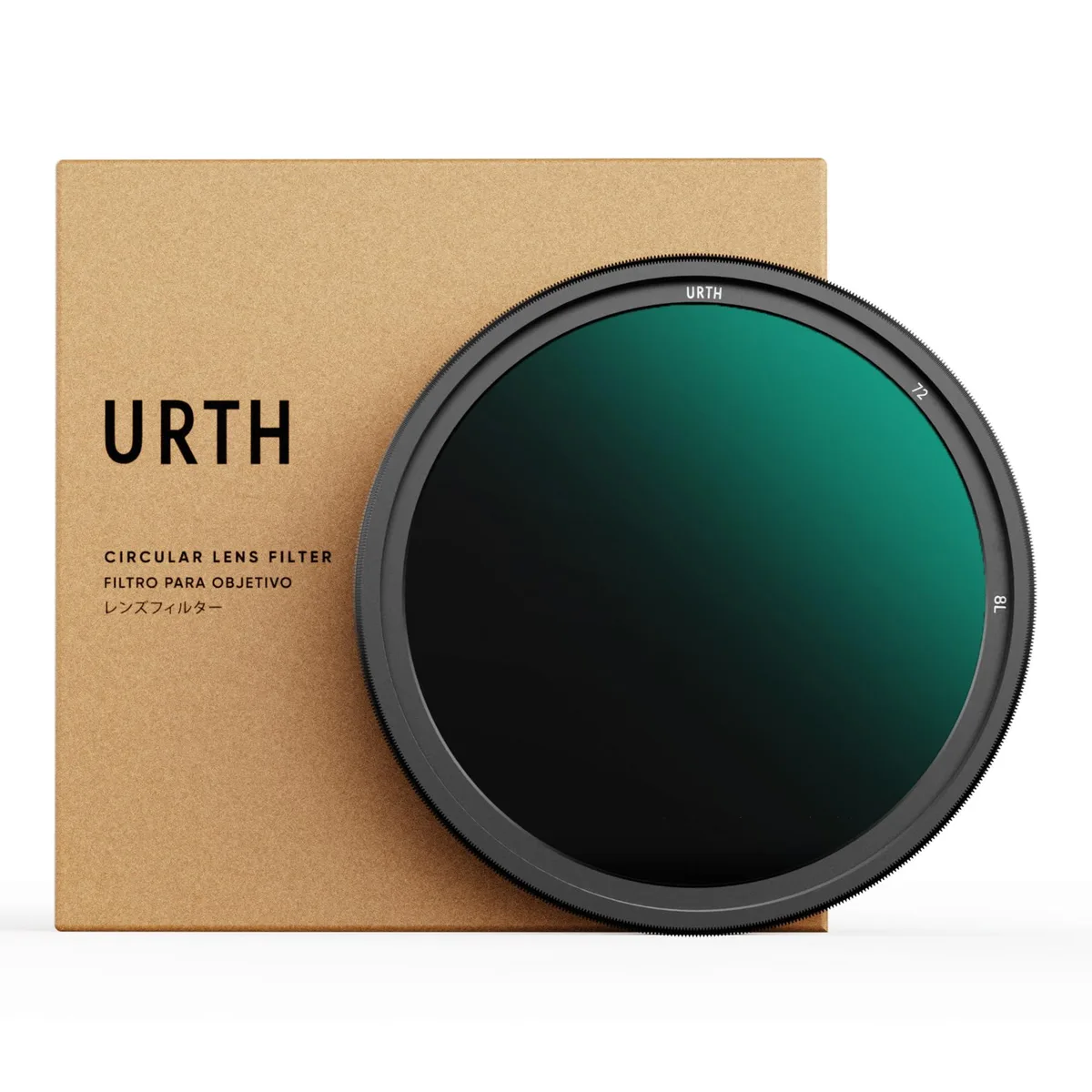 Urth 72mm variable ND filter, slim magnalium frame, dark glass, locking rim