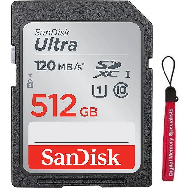 SanDisk SanDisk Ultra 512GB SDXC UHS-I 120MB/s C10 U1 with OEM Lanyard — product photo