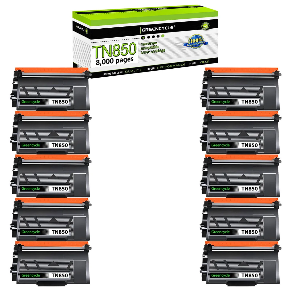 GREENCYCLE GREENCYCLE TN850 toner cartridge black 10 pack — product photo