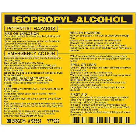 Pack of 25 yellow vinyl rectangle labels with black text