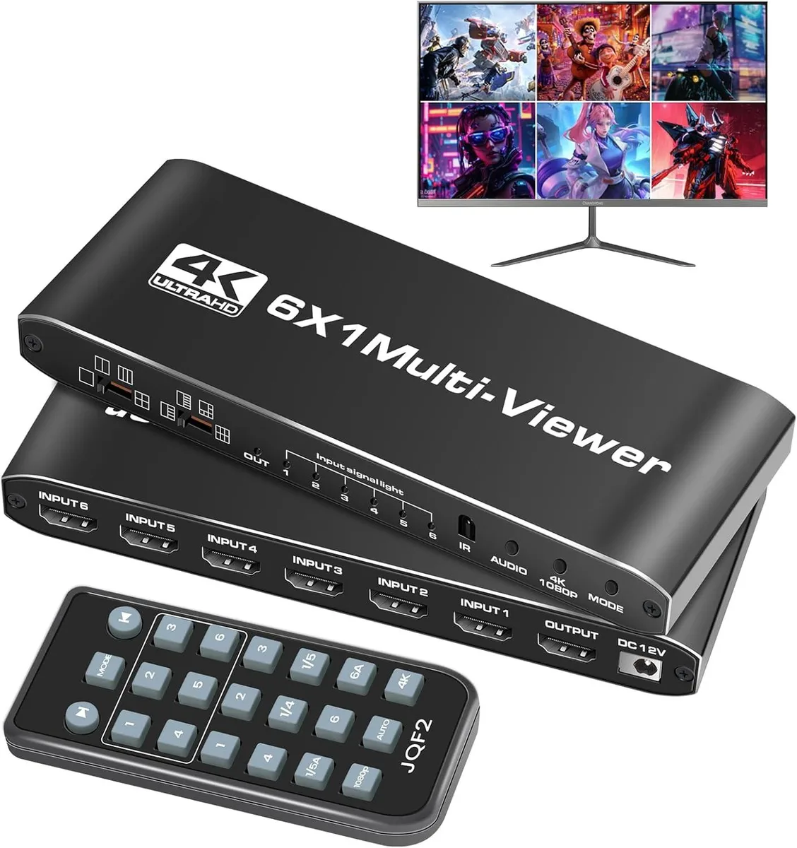 ESTONE ESTONE OZJQF2 6x1 HDMI Multi-Viewer 4K 8 Modes — product photo