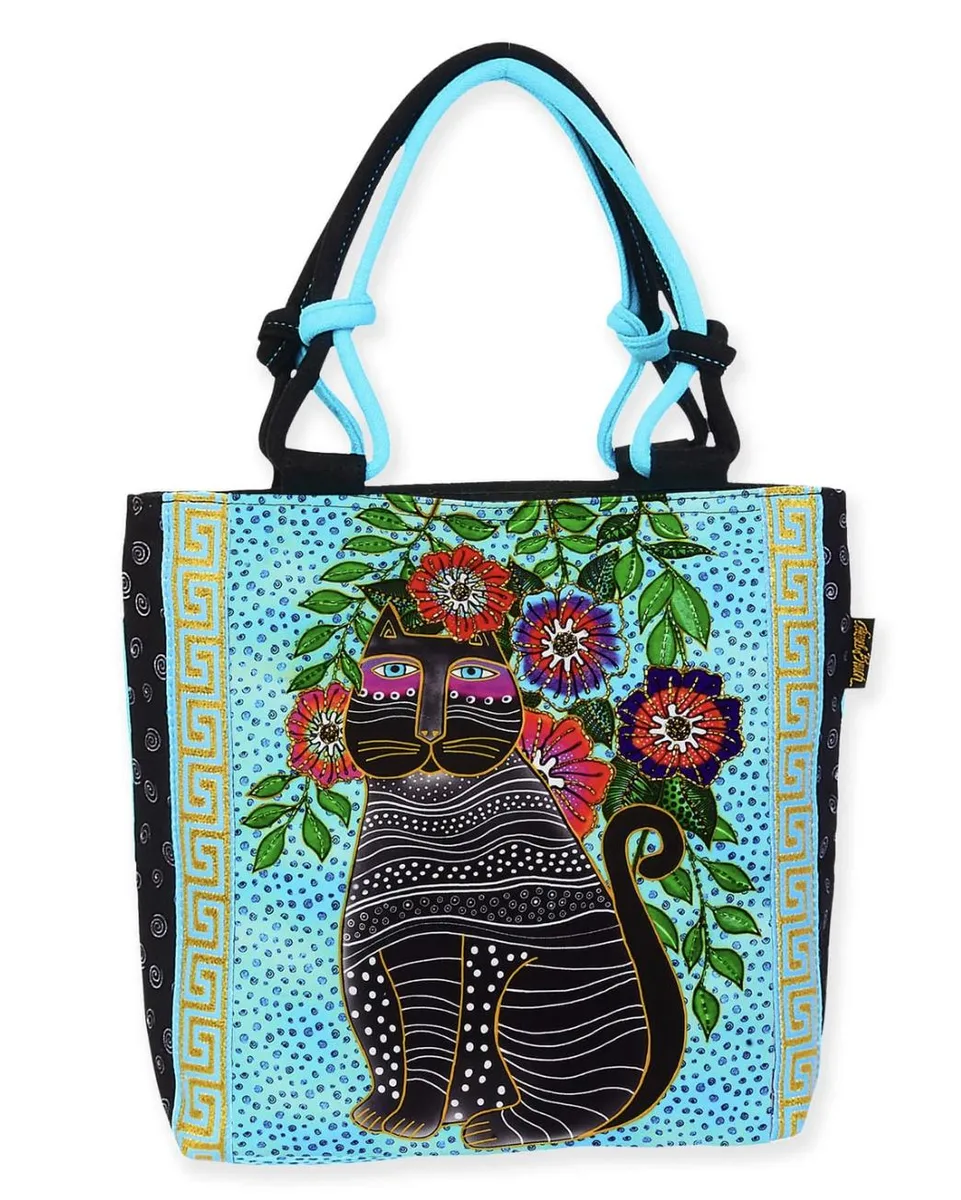 Sun 'N' Sand Sun 'N' Sand Laurel Burch Kitty Noir Small Tote 10" x 2.75" x 9.75 — product photo