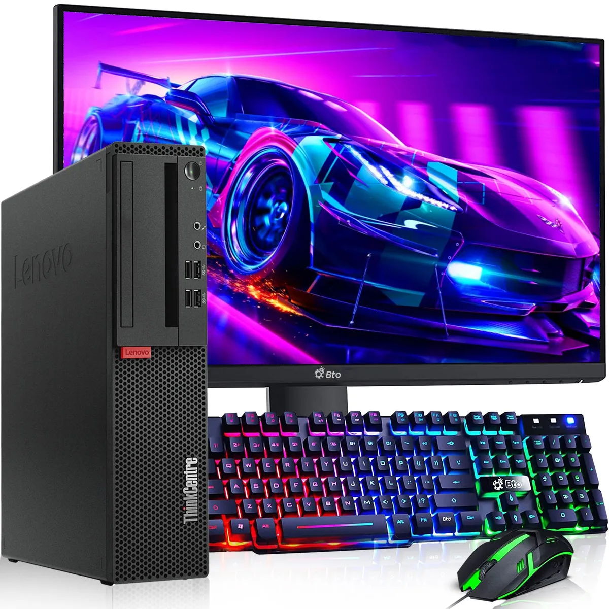Lenovo Lenovo ThinkCentre M800/M900 desktop PC i5-6500 16GB 256GB SSD 1TB HDD 22in RX 550 Win 10 Pro — product photo