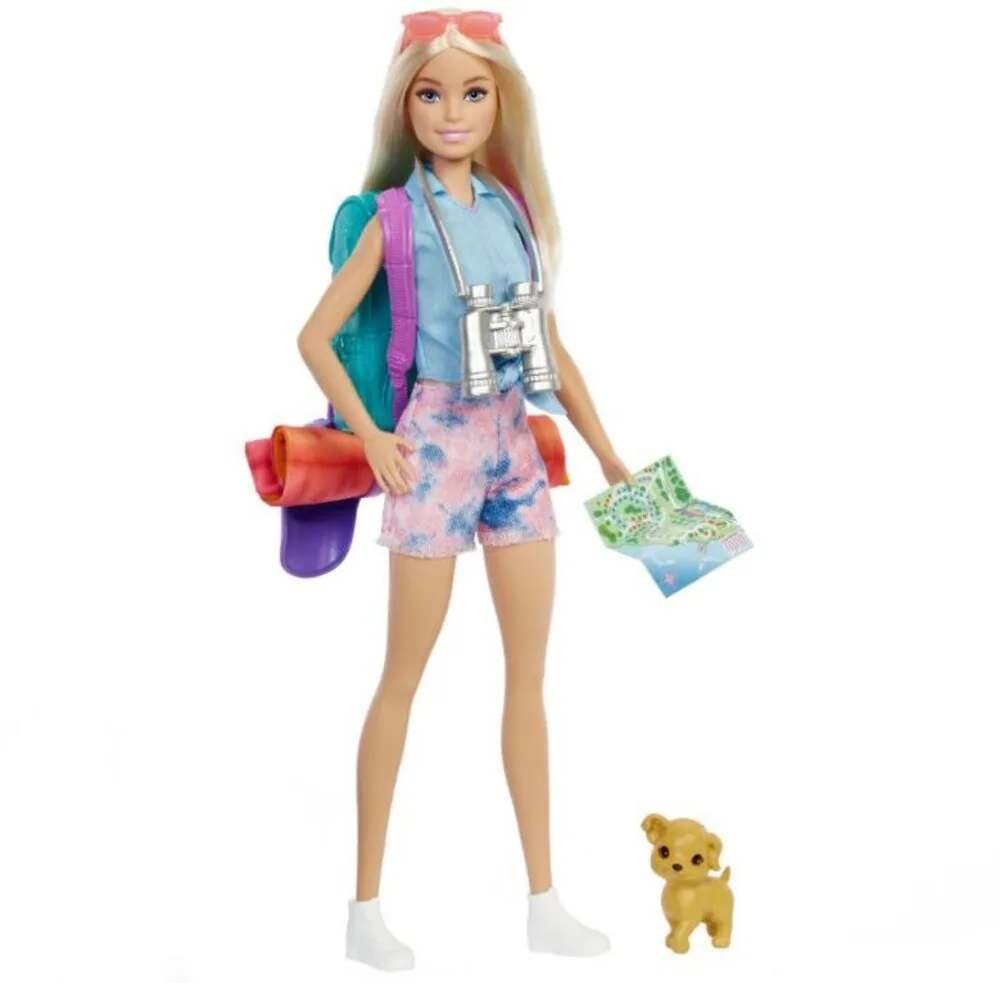 Barbie Barbie HDF73 Malibu Camping Doll 11.5 in with Puppy & 10 Accessories — product photo