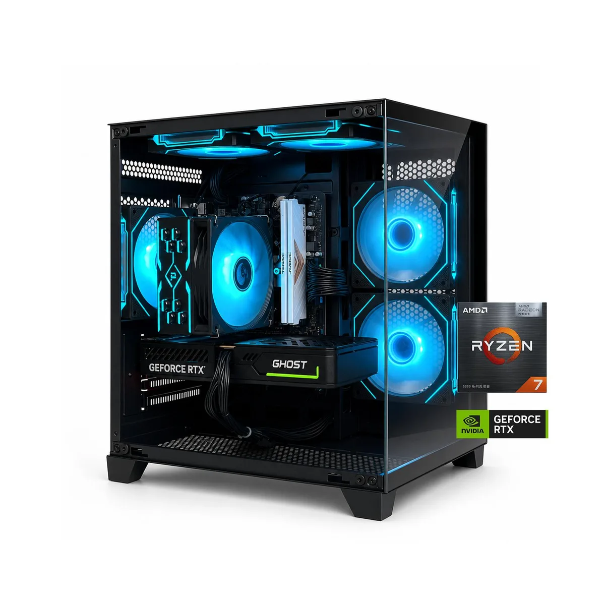 AOACE AOACE GL02 Gaming PC Ryzen 7 5700X RTX 5060Ti 8GB 32GB DDR4 1TB NVMe — product photo