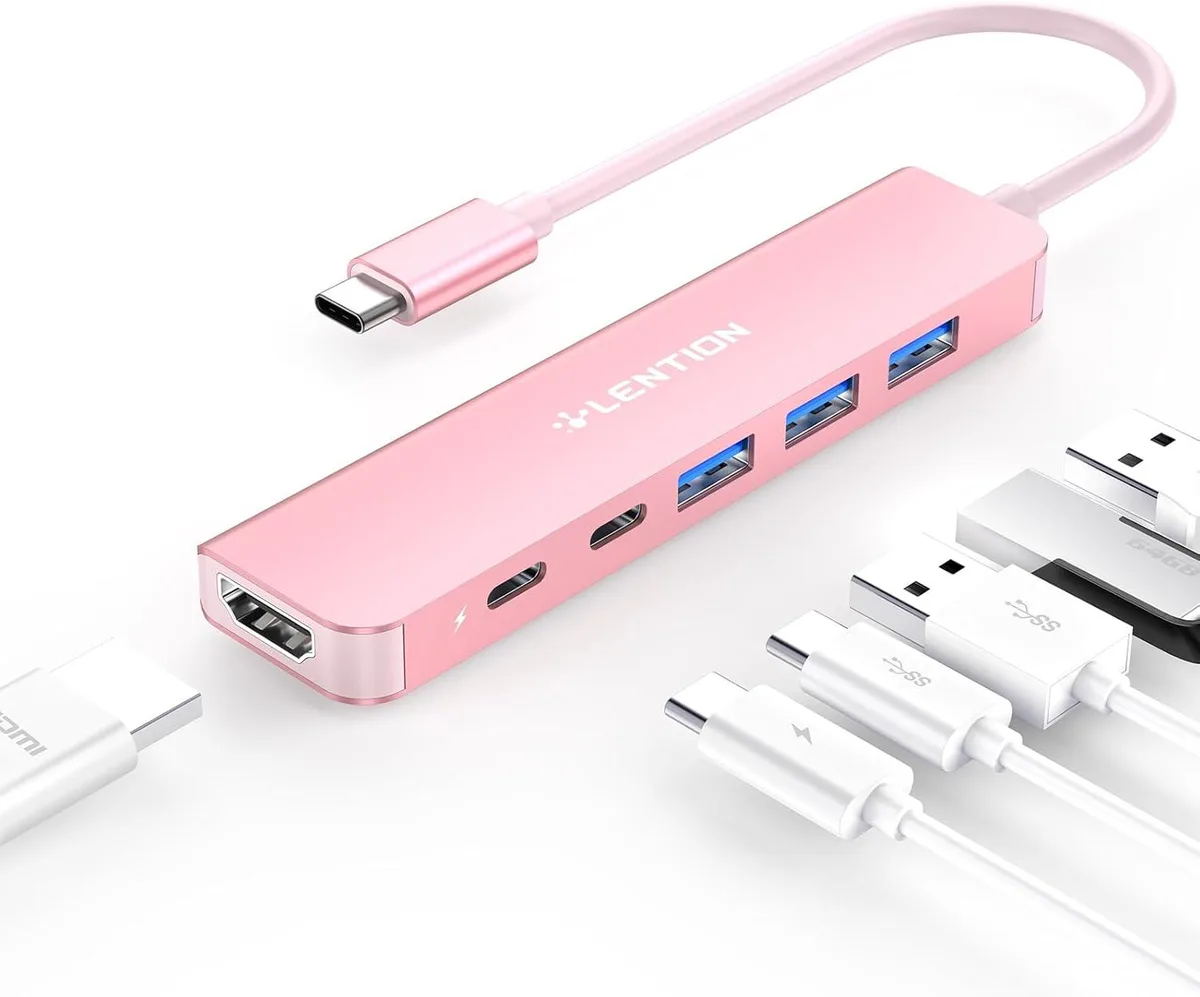 MCHOSE MCHOSE CE35p Rose Gold 6-in-1 USB C Hub 4K@60Hz HDMI 100W PD 3 USB 3.0 USB-C Data — product photo