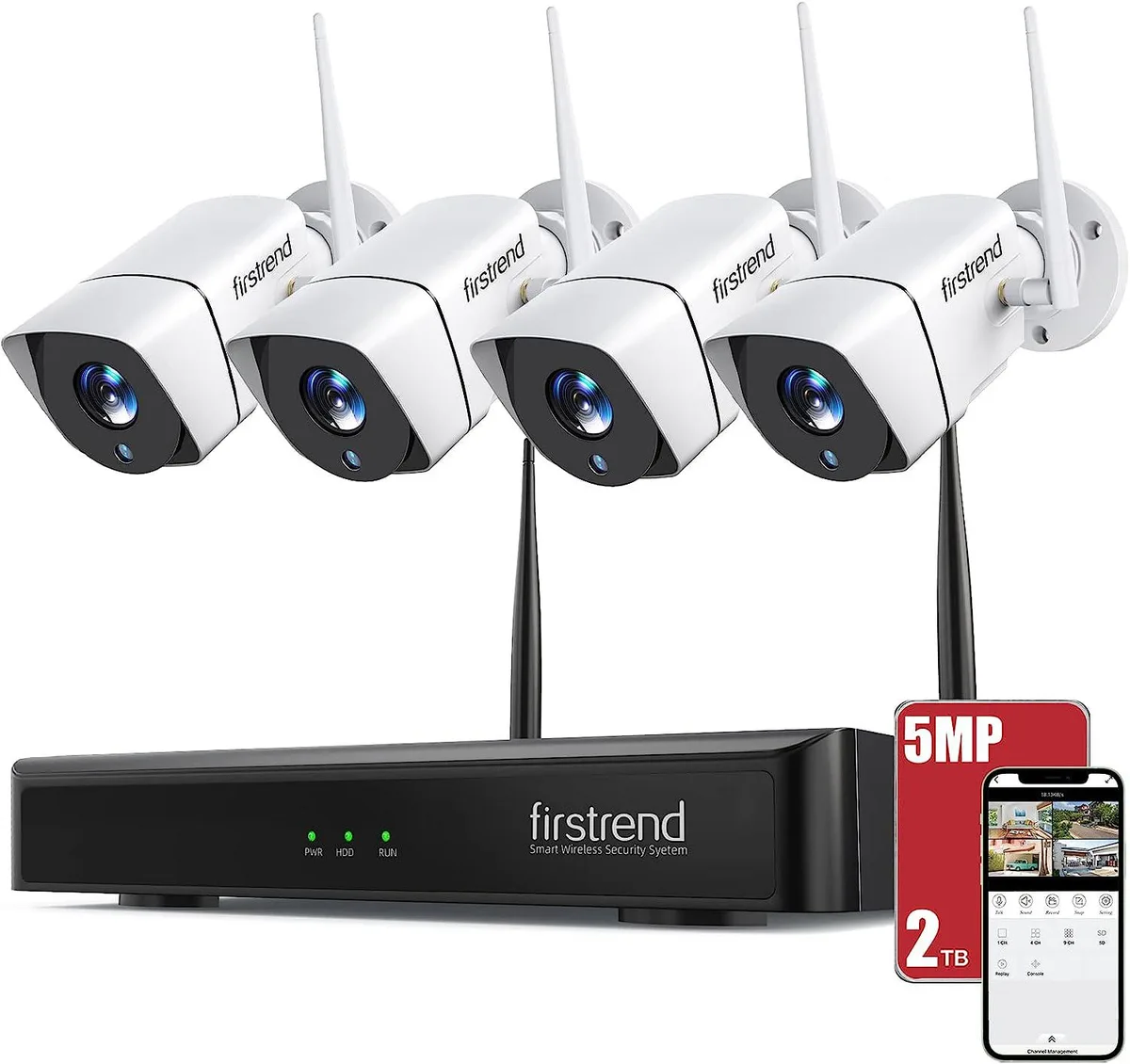 ENVEL ENVEL Wireless Security Camera System 5MP 2TB 8CH 65ft Night Vision IP66 — product photo