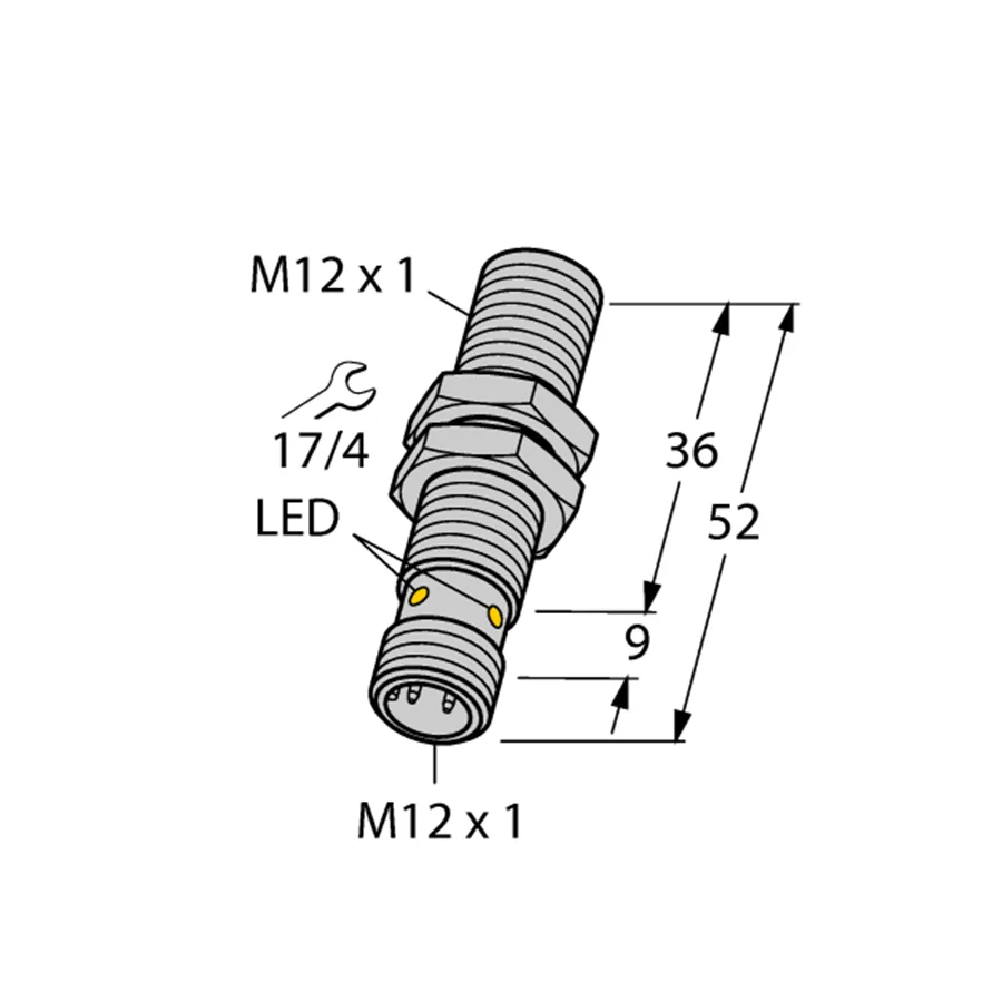 Turck Turck Bi4-M12-AP6X inductive sensor PNP 4mm 10-30VDC M12 connector 46070 — product photo