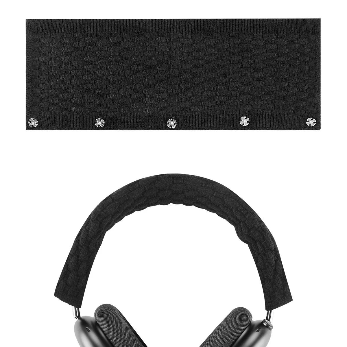 Geekria Geekria Knit Fabric Headband Pad for Apple AirPods Max (Black L) — product photo