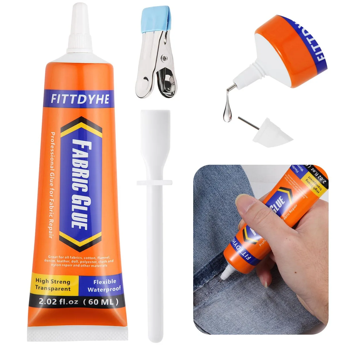  Fabric Glue Permanent 60 ml Clear Liquid Adhesive — product photo