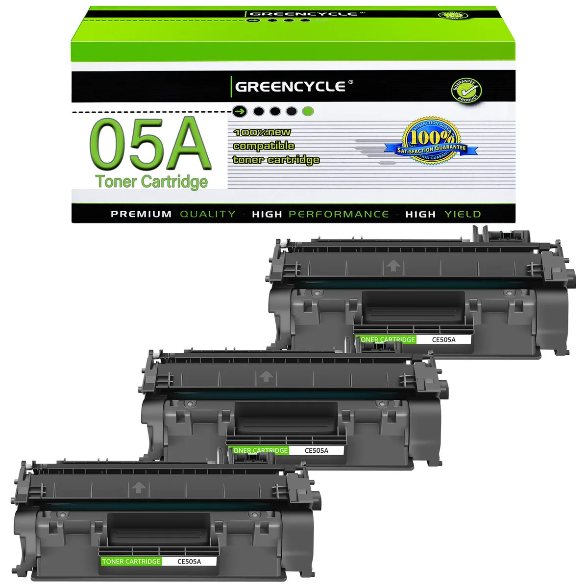 GREENCYCLE GREENCYCLE CE505A Toner Cartridge 3-Pack Black 2300 Pages — product photo