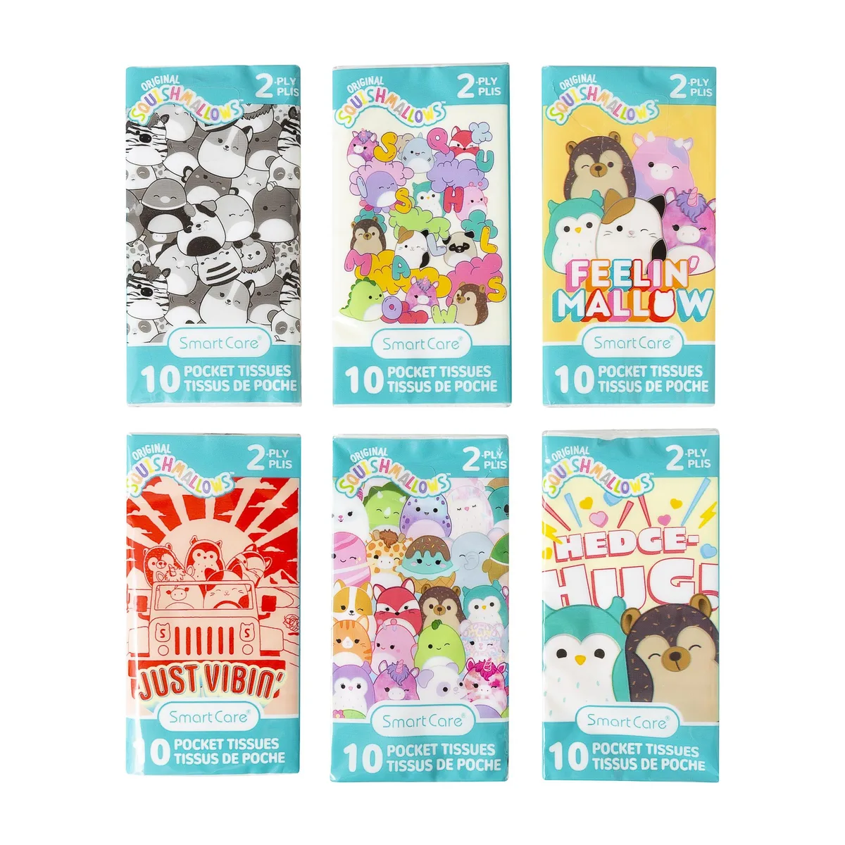  Squishmallows Pocket Tissue 2-Ply 6PK 10 Sheets MPN 32764 — product photo