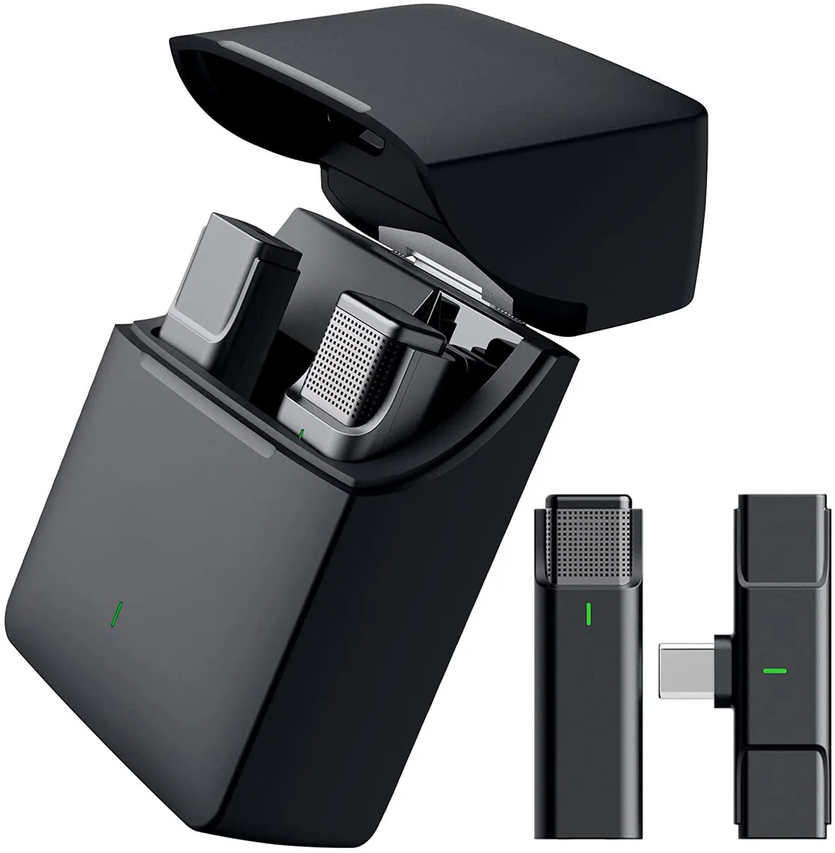 BONAEVER BONAEVER Wireless Lavalier Microphone USB-C 35H Case 984Ft 2.4GHz 8.2g — product photo