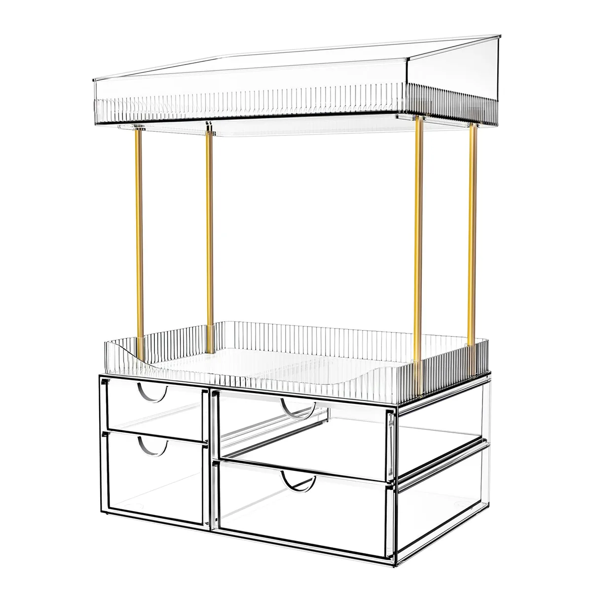  SNSLXH SAD3R1342 4-Tier Clear Bath Storage 10 x 6.88 x 14.5 in — product photo