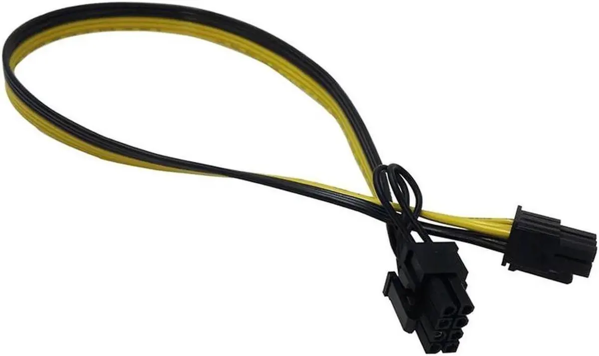 Vszerda Vszerda PCIe 6pin to 8pin(6+2) Male to Male internal power cable 1.64ft 18AWG breakout board adapter — product photo