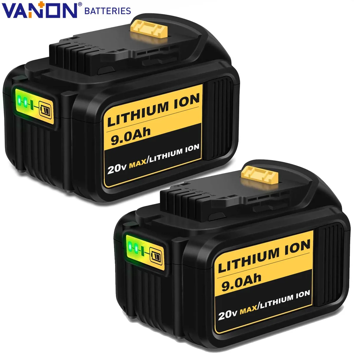 THISS THISS 20V 9000mAh Lithium Ion Battery 2 Pack Yellow — product photo