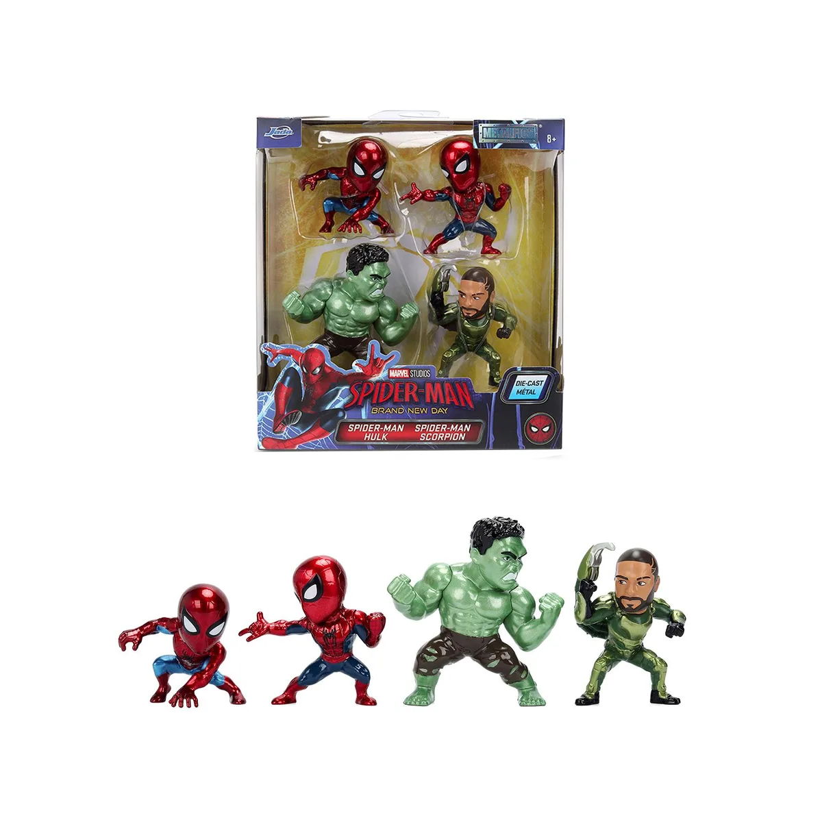Jada Jada Spider-Man: Brand New Day (2026) Metalfigs Set of 4 Diecast Figures 2.5 inches — product photo