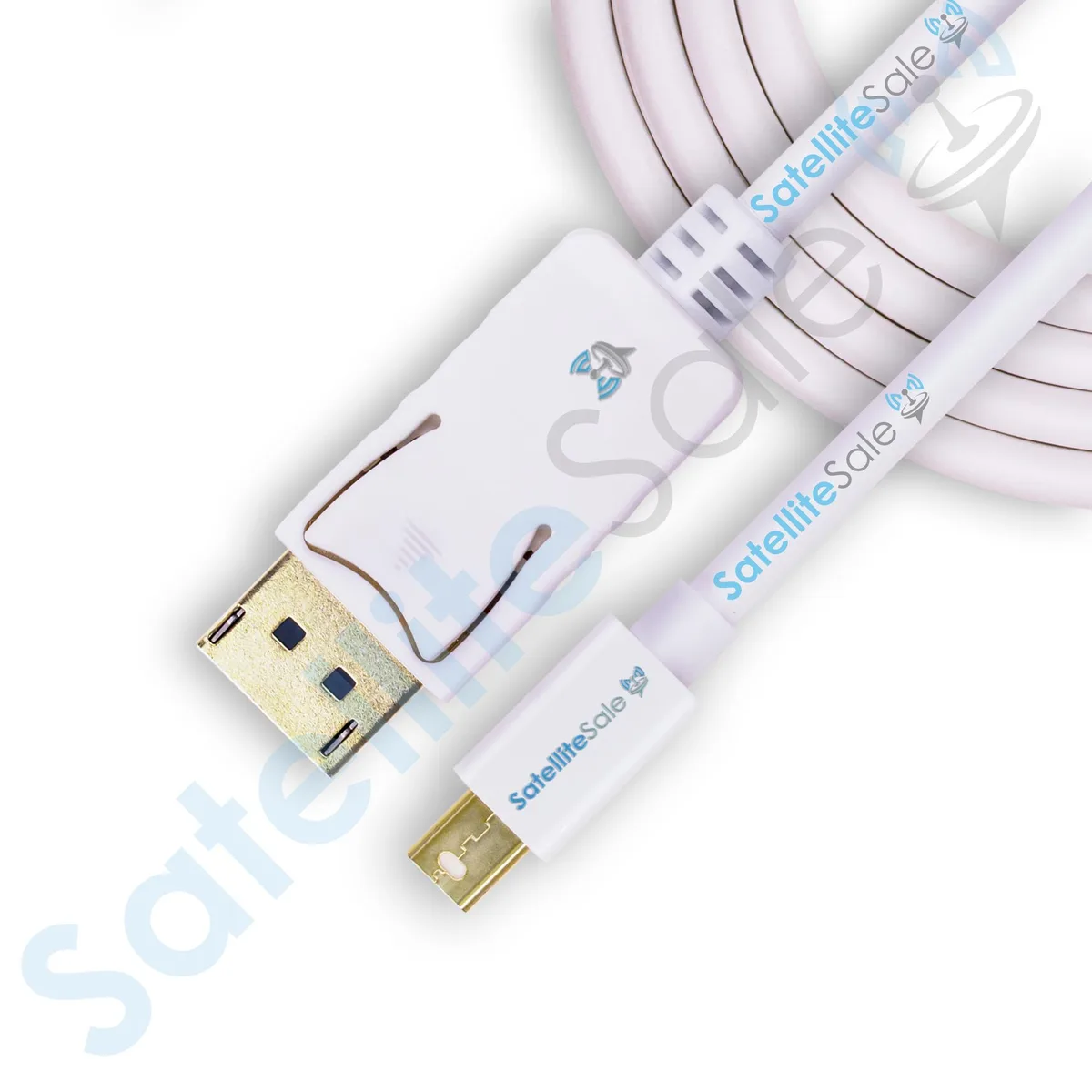 SatelliteSale SatelliteSale Mini DisplayPort to DisplayPort cable 6 ft 4K 30Hz 8.64Gbps white — product photo