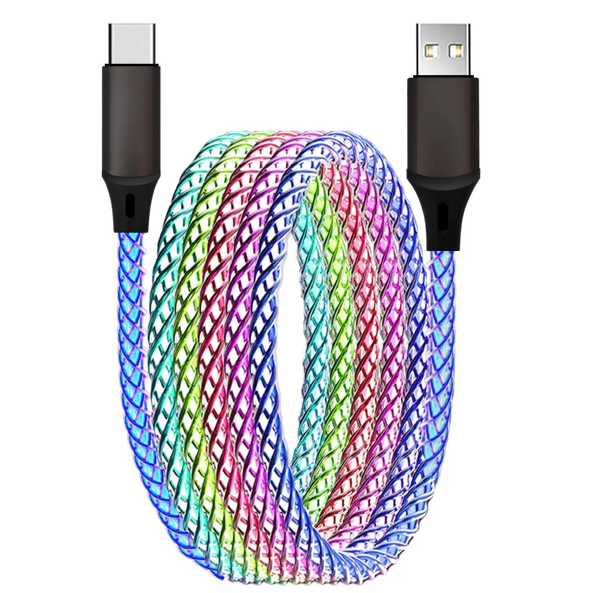 Eiubco RGB USB A to C Cable 3.1A 480Mbps 3ft — product photo