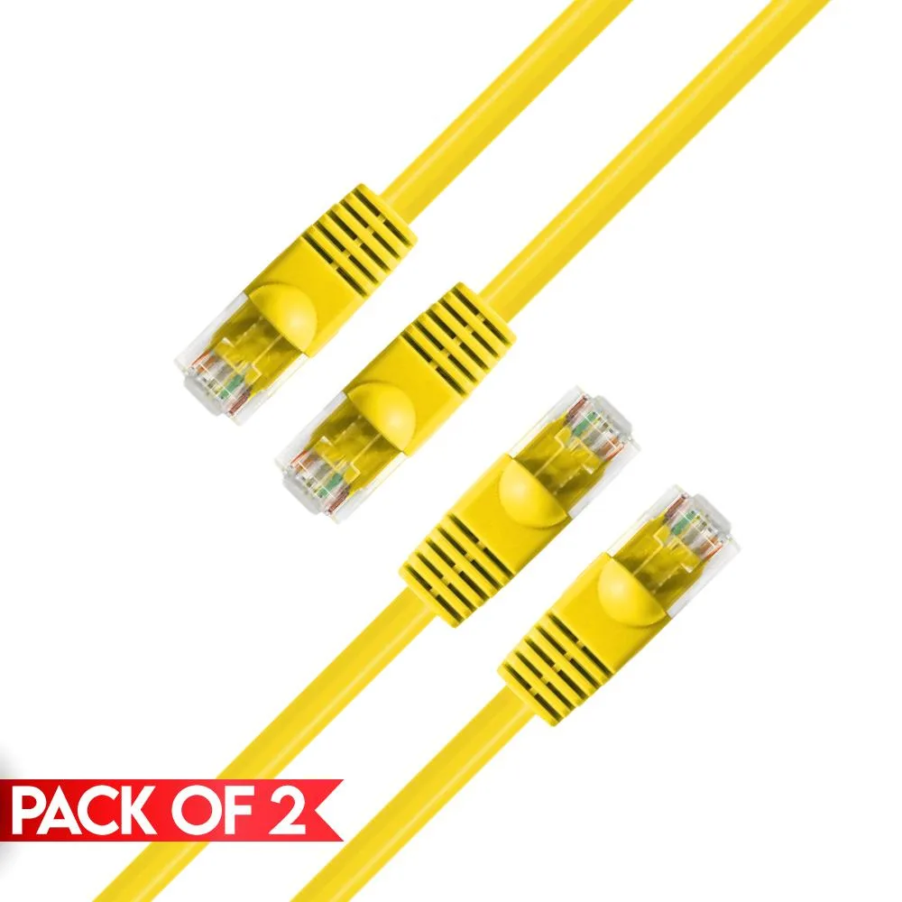 CMPLE CMPLE 2-pack Cat5e network ethernet cable 1.5 ft Yellow — product photo