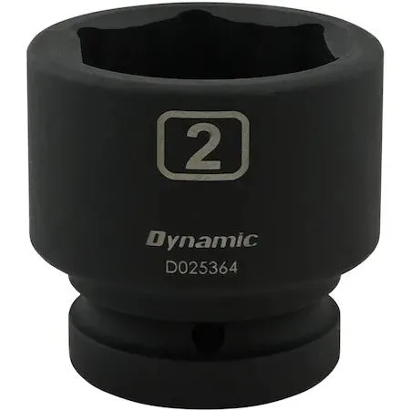 Dynamic D025364 1-inch drive socket, black phosphate finish, six-point, laser-etched size markings