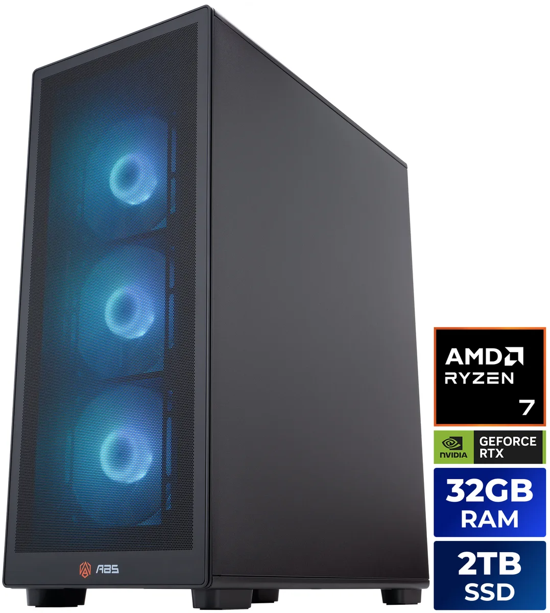 ABS ABS S2R97N57T1 Gaming PC Ryzen 7 9800X3D RTX 5070 Ti 32GB DDR5 2TB — product photo