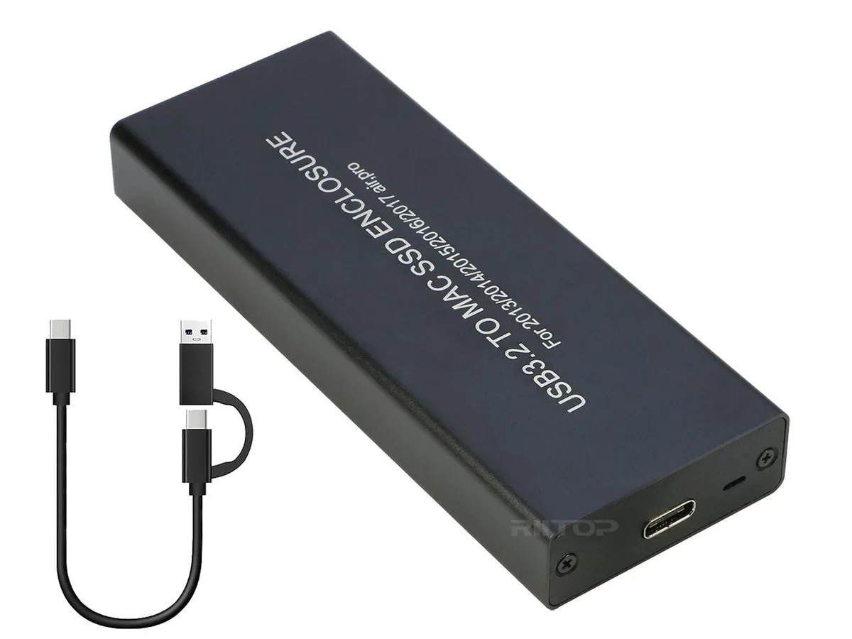 RIITOP RIITOP 12+16 PIN AHCI SSD Enclosure USB 3.2 Gen 2 Type-C 20Gbps 2013-2017 MacBook — product photo