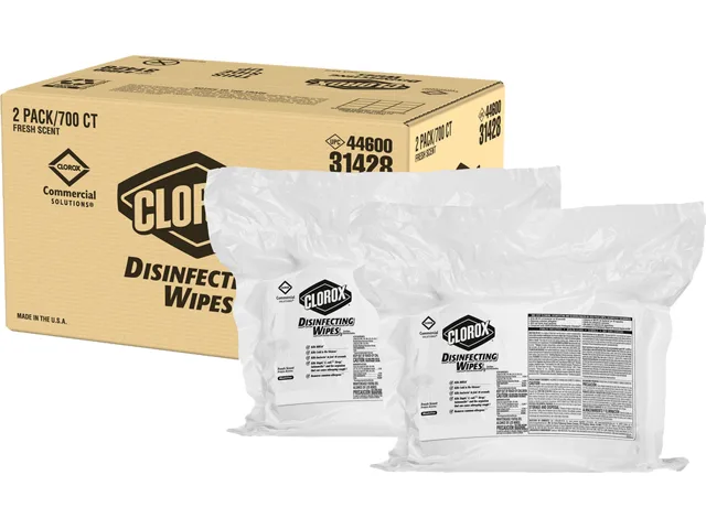Clorox Clorox 31428CT Disinfecting Wipes 700 Count 2 Cartons 7.00 Inch Bleach-Free — product photo