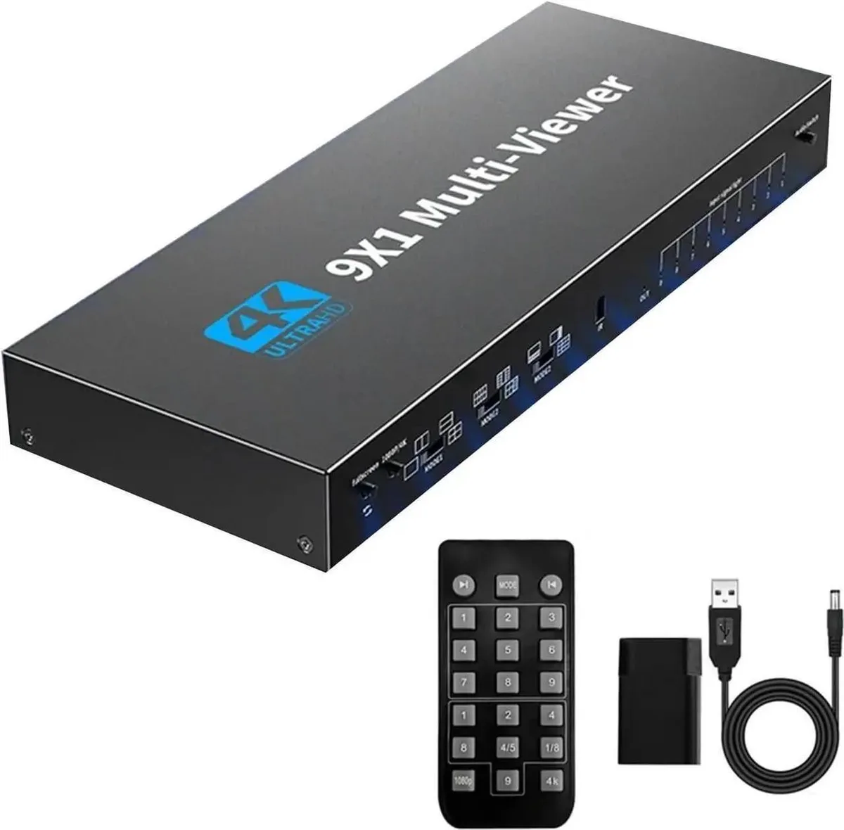 Vszerda Vszerda HDMI 9x1 Multi-Viewer 4K30 1080p 10 Modes IR Remote — product photo