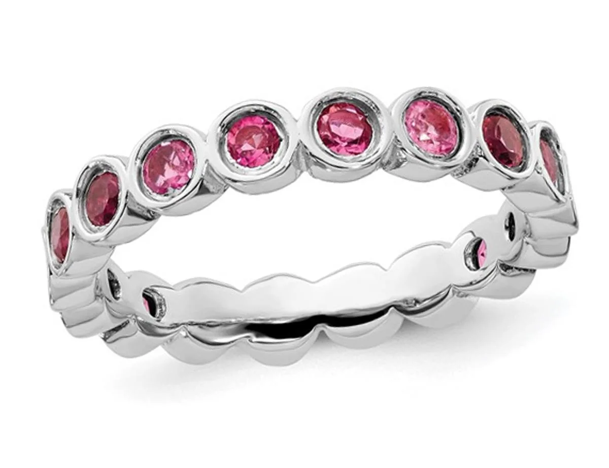 Gem &amp; Harmony Gem &amp; Harmony Pink Tourmaline Sterling Silver Ring 17 Stones .901ctw — product photo