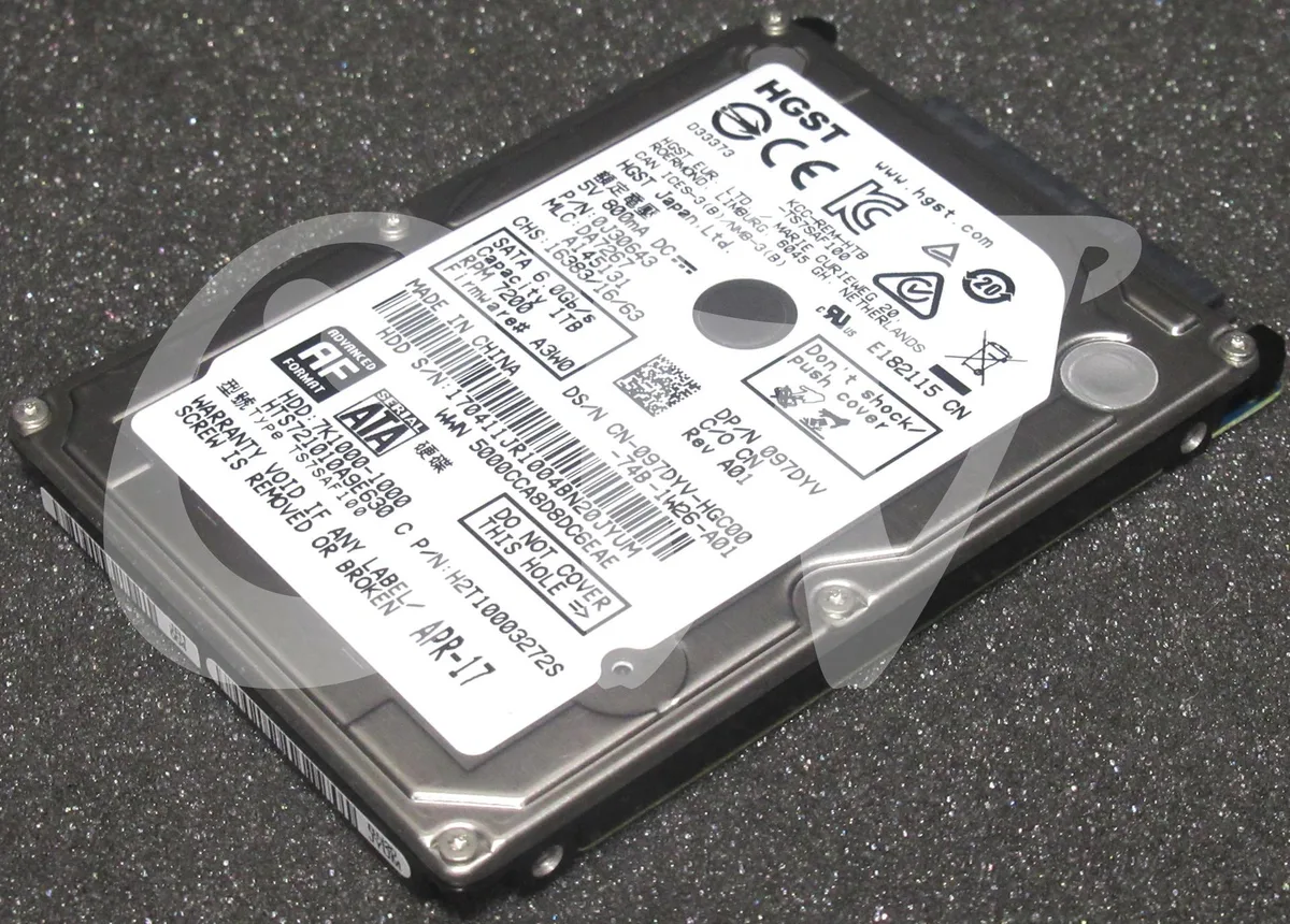 HGST HGST Travelstar 7K1000 HTS721010A9E630 1TB 7200RPM 32MB 2.5" SATA internal hard drive — product photo