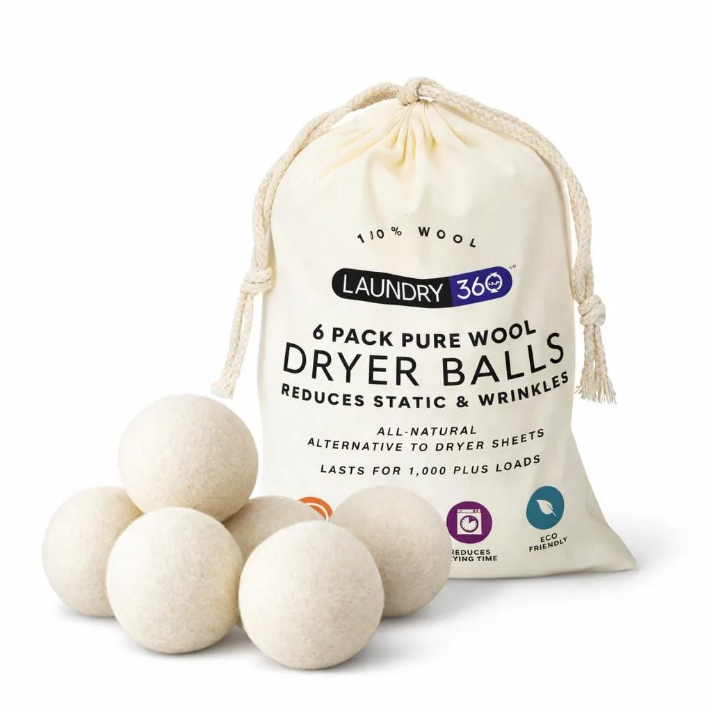 Laundry 360 W-82429 wool dryer balls 6-pack dryer accessory — product photo