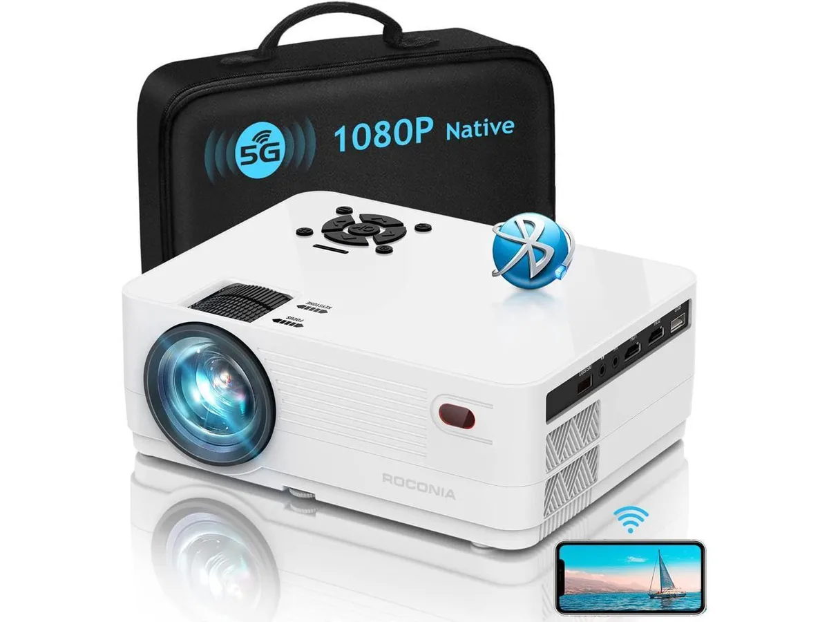 KEHIPI KEHIPI White 1080P 12000lm Home Theater Projector — product photo