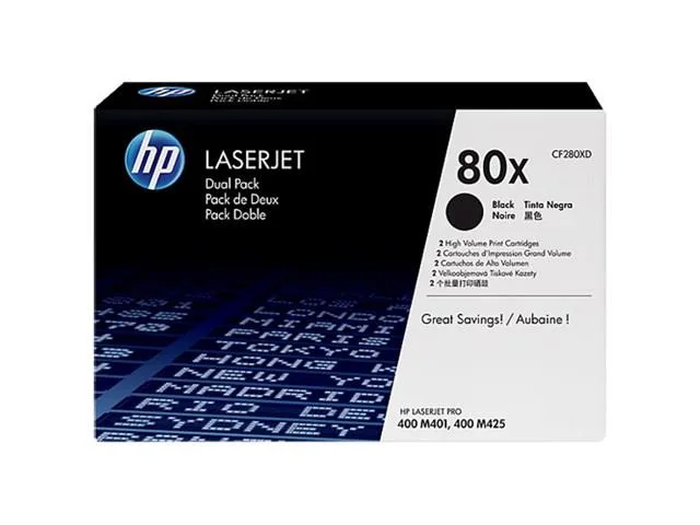 HP HP 80X (CF280XD) 2-pack High Yield Black Original LaserJet Toner Cartridges — product photo