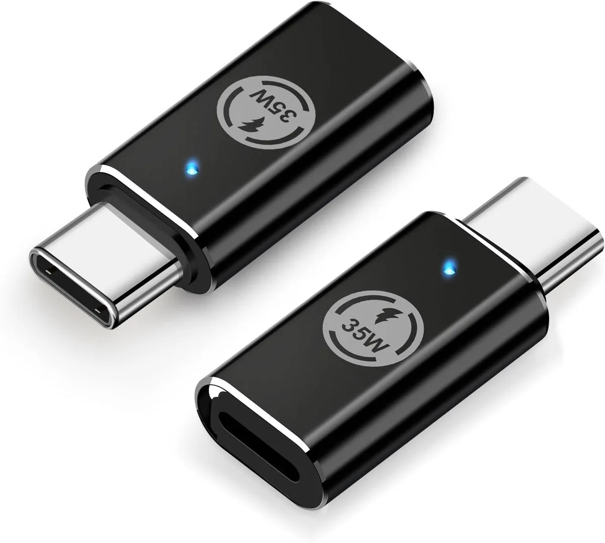 BONAEVER BONAEVER 2 Pack Lightning Female to USB C Male Adapter 35W PD Black — product photo