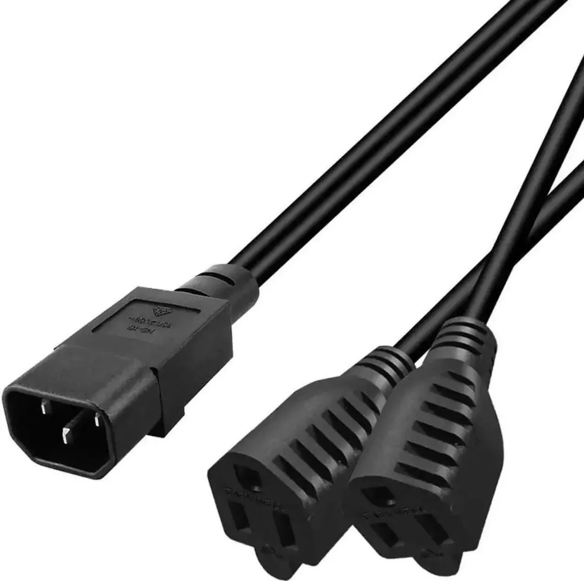 SMUGDESK SMUGDESK 1FT C14 Male to 2 x 5-15R Y Splitter Power Cable — product photo