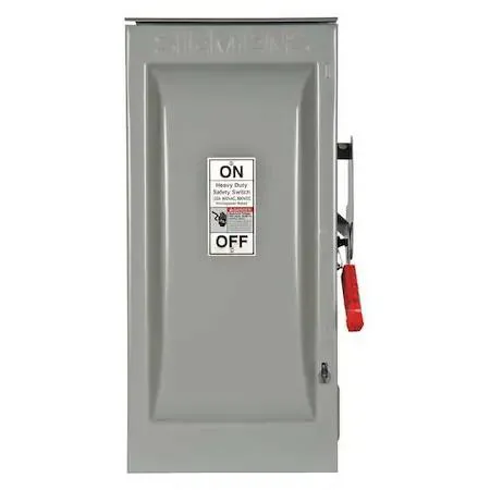 Grey steel enclosed safety switch, surface mount, 100 A 600 V 2PST