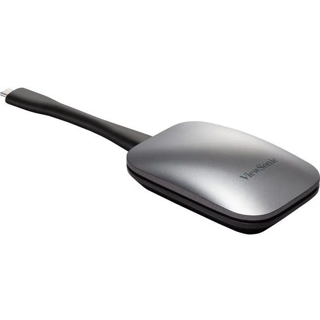 Small rectangular USB-C dongle with matte black finish and a single button on top