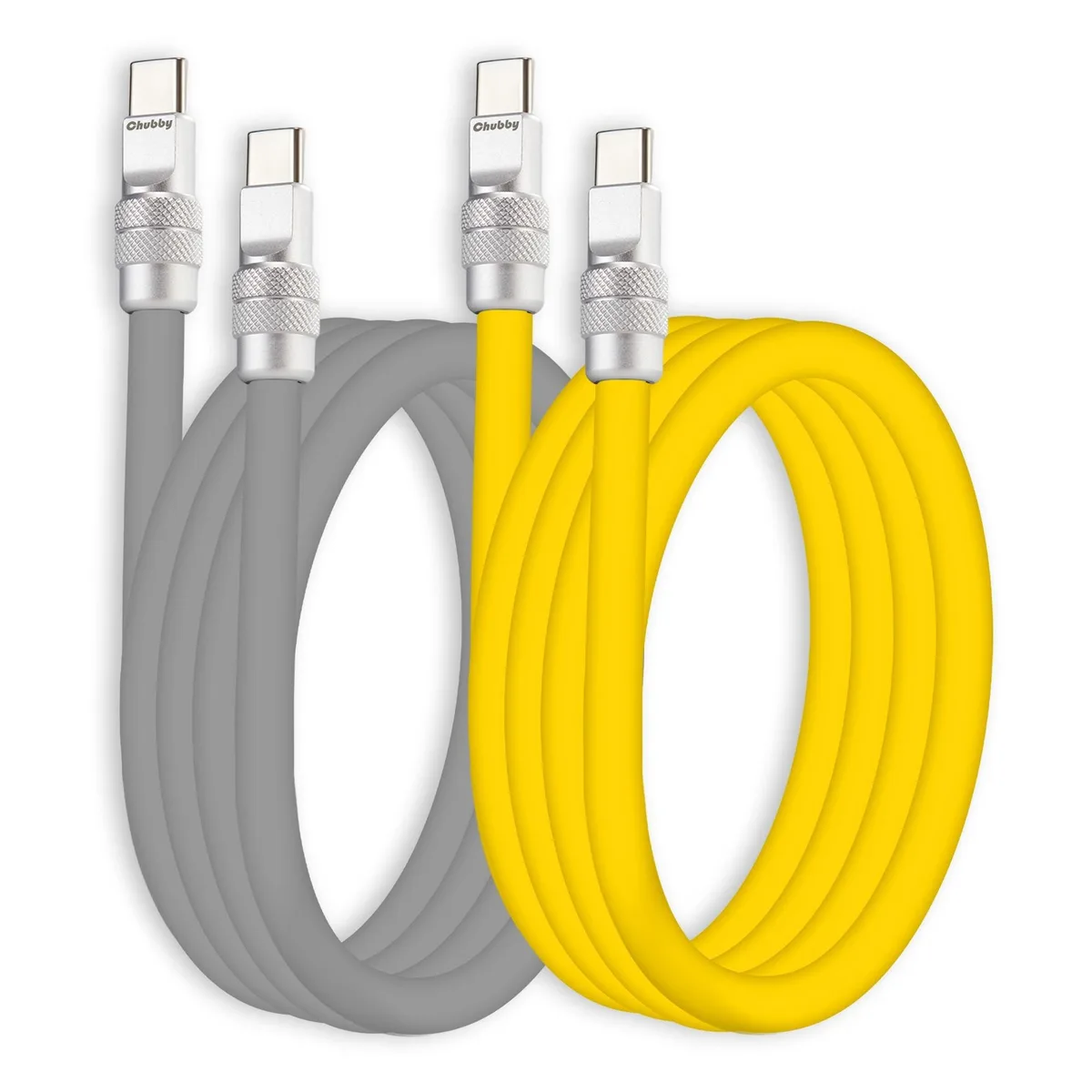 Batianda Batianda 2 Pack 240W USB-C Cable 13.1FT Gray+Yellow 2 in 1 accessory — product photo
