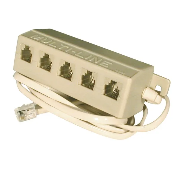 CONNECT IT CONNECT IT 20-555WH White 5 Outlet Modular Jack Adapter — product photo
