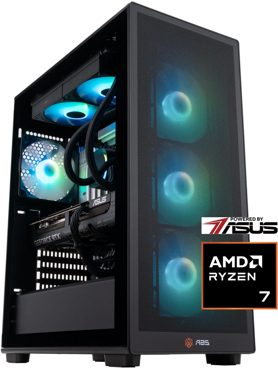 ABS ABS SR9800X3D5080 Ryzen 7 9800X3D RTX 5080 32GB DDR5 2TB NVMe gaming PC — product photo