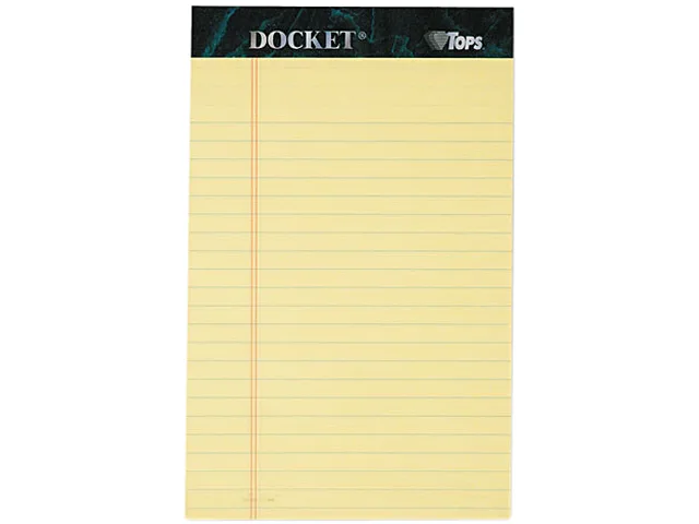 TOPS TOPS 63350 Junior Legal Ruled Perforated Pad 5 x 8 Canary 12 Pack 50 Sheets 16 lb — product photo