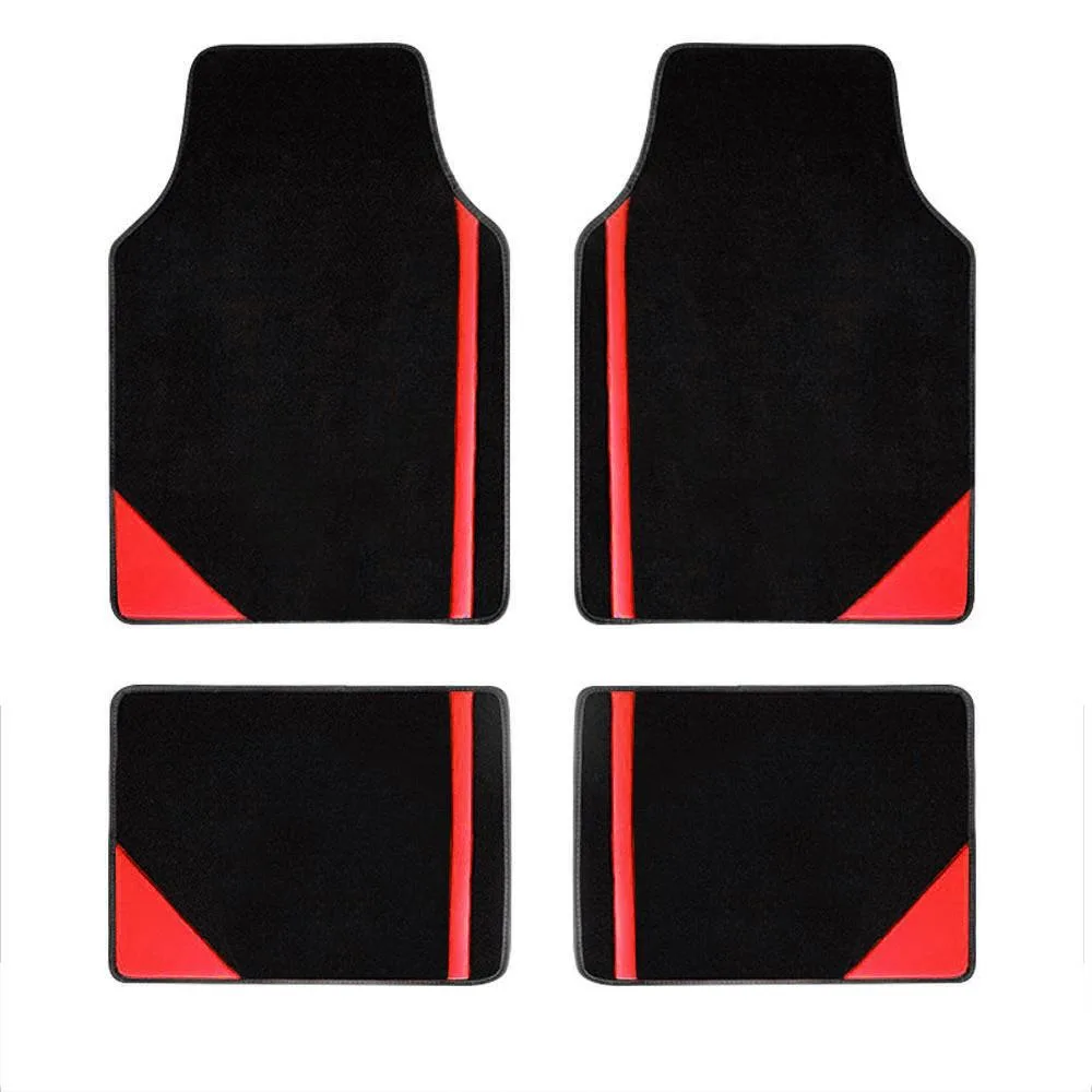 CJSolvesIt! CJSolvesIt! Universal Car Floor Mats 4pcs Red 14x50cm 1550g — product photo