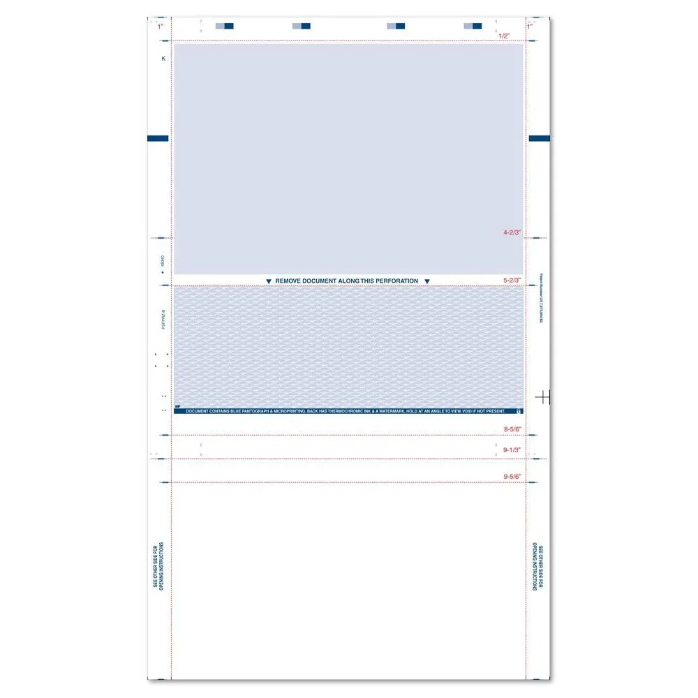 InfoSeal InfoSeal Z Fold Check Blue 14" Paper Box of 2000 — product photo