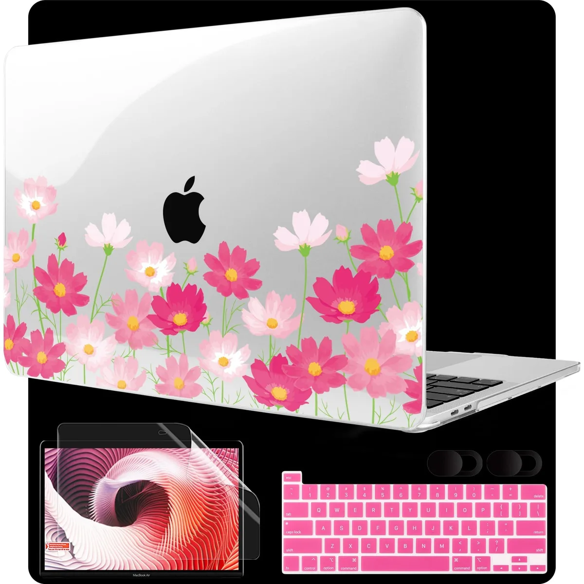 Bipra Bipra 2 in 1 Accessory MacBook Pro 13.3 inch 2020 2021 2022 Bright Pink Flowers — product photo