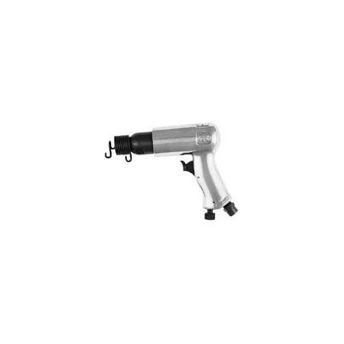 Silver pneumatic hammer with pistol grip and round shank