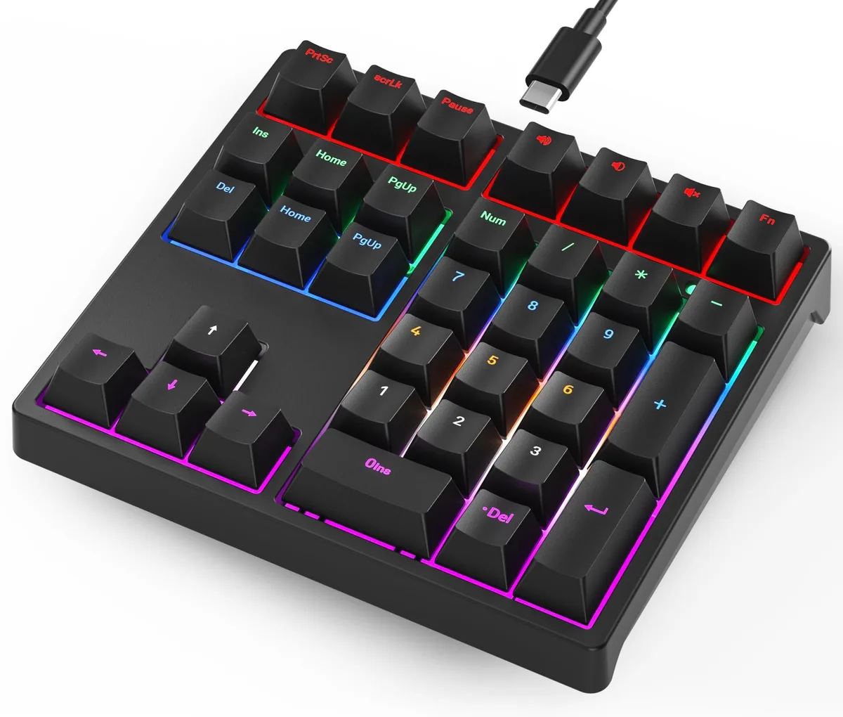  Redragon A36 Black 34-Key Numeric Keypad Blue Switches RGB PBT Keycaps Wired — product photo