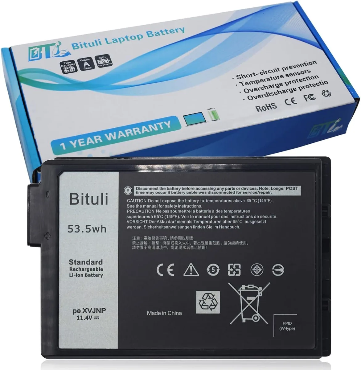 PISKEKAT PISKEKAT laptop battery 11.4V 53.5Wh for Dell Latitude 5430 7330 Rugged — product photo