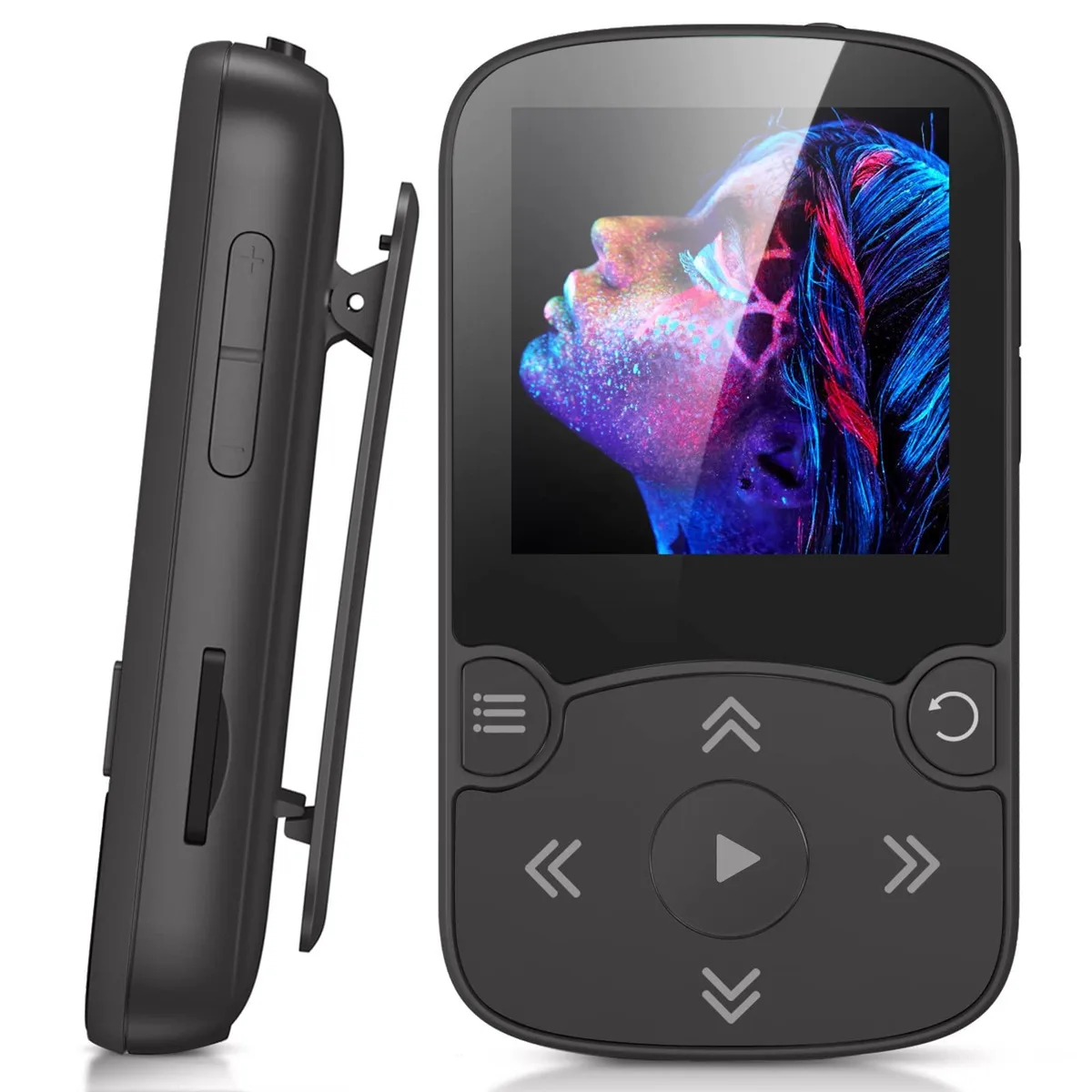  AGPTEK 32GB MP3 Player with Clip, Bluetooth 5.3, FM Radio, Voice Recorder, Black — product photo