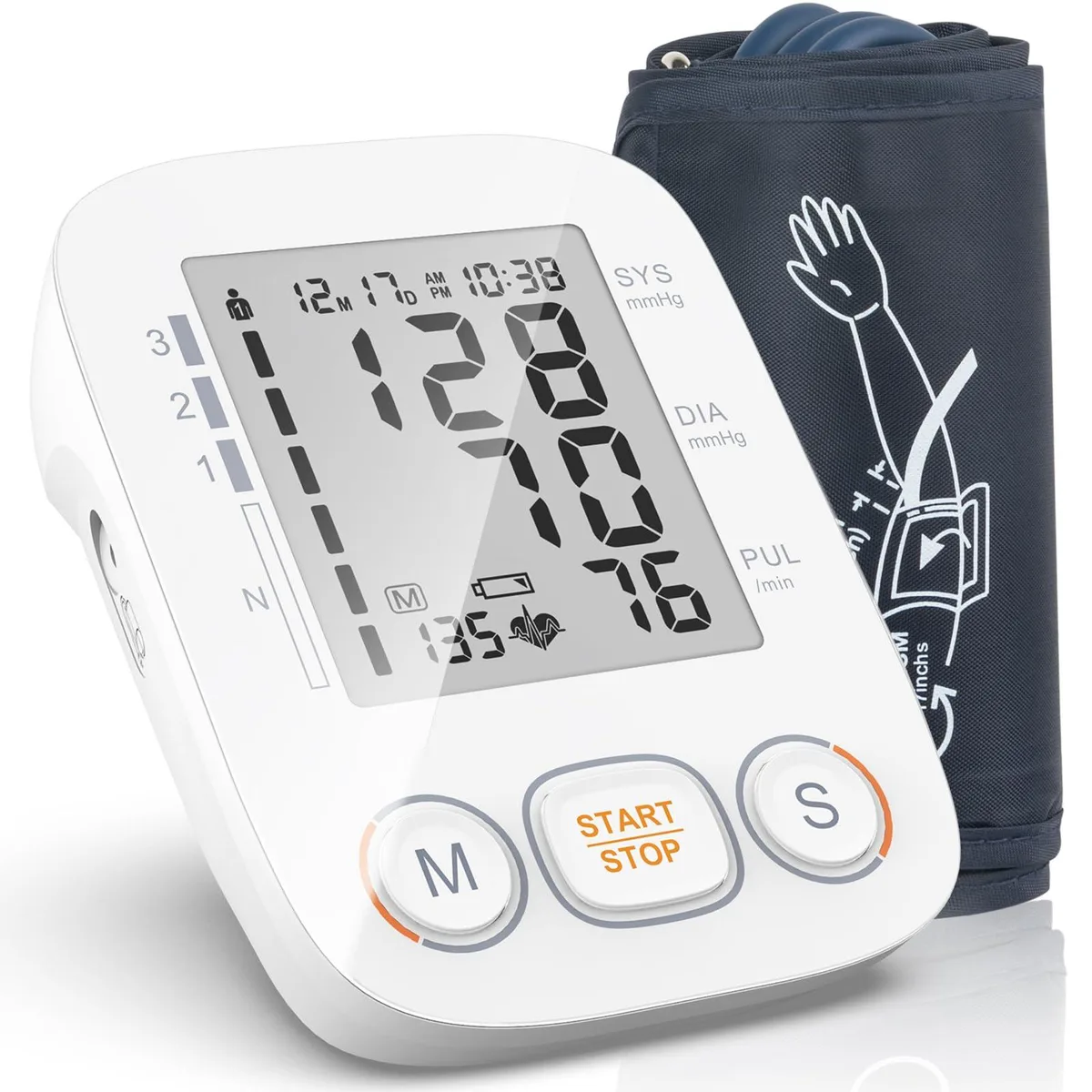  EC2WORLD A01 Blood Pressure Monitor 8.7-16.5in Cuff 2×199 Memory — product photo